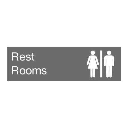 National Marker Co Engraved Sign - Rest Rooms - Gray EN19GY